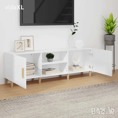 vidaXL ТВ шкаф, бял, 150x30x50 см, инженерно дърво, снимка 3 - Шкафове - 56148050