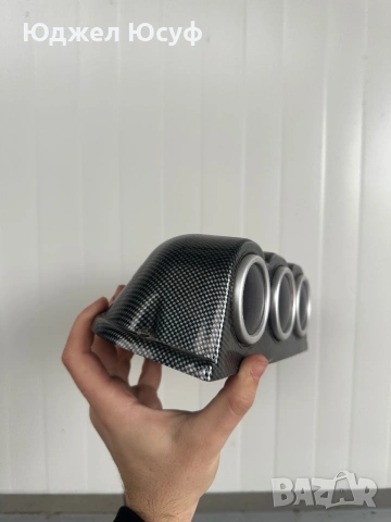 Тройна стойка с уреди за Nissan Patrol Y60 (Карбон), снимка 2 - Части - 53831266