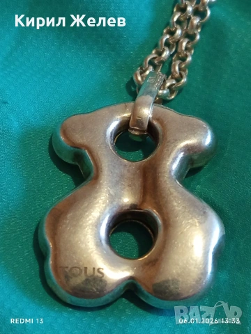 Дизайнерско сребърно колие с висулка Tous Cruise Bear великолепно стилно бижу 52816, снимка 9 - Колиета, медальони, синджири - 53005697