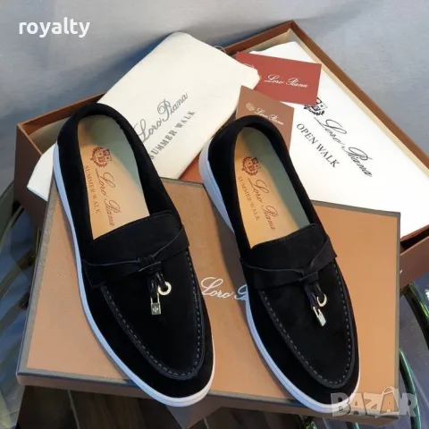 Loro Piana Нови Мокасини Естествен Велур Различни Цветове Лоро Пиана с Кутия , снимка 2 - Мокасини - 56002906