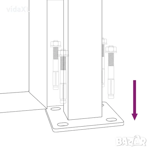vidaXL Градинска порта, антрацит, 100x200 см, стомана, квадратен дизайн, снимка 8 - Огради и мрежи - 56146168