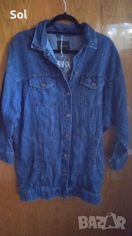 Zara ново дънково дълго яке, снимка 2 - Якета - 41970076