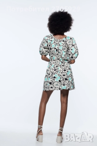 Нова флорална рокля Zara, размер М, снимка 5 - Рокли - 51532186