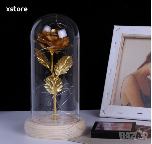 Вечна роза в стъкленица с LED светлина , снимка 3 - Други стоки за дома - 52793324