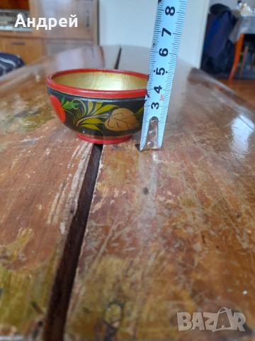 Стара дървена паница,хохлома #8, снимка 3 - Други ценни предмети - 52309824