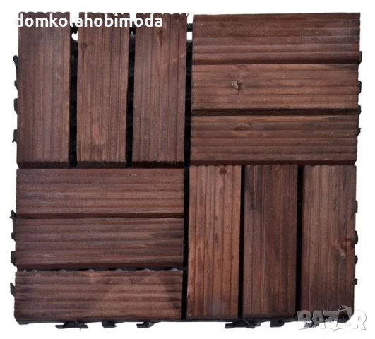 Декоративна плочка имитация на дърво с леснен монтаж, 30х30х2 см