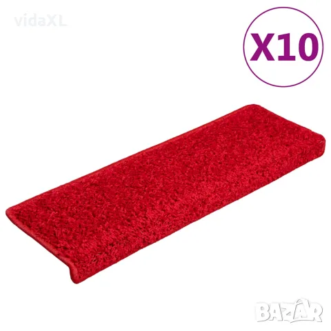 vidaXL Изтривалки за стълби 20 бр. 65x21x4 см червени с правоъгълен кант