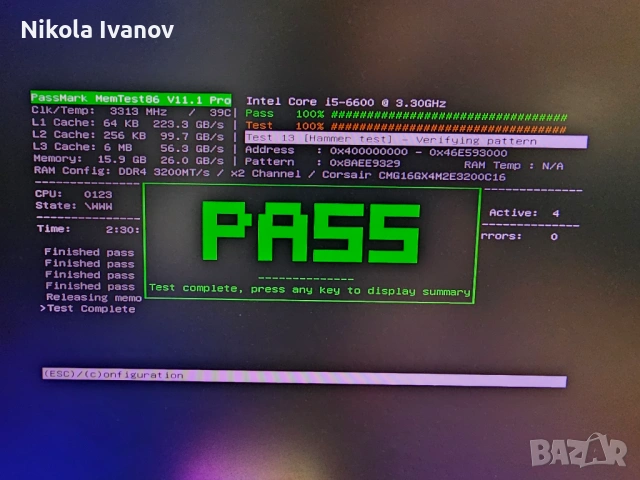 2X8GB 16GB DDR4 3200Mhz Corsair Vengeance RGB Black RAM памет | CL16 | 16-20-20-38 1.35V, снимка 6 - RAM памет - 53482651