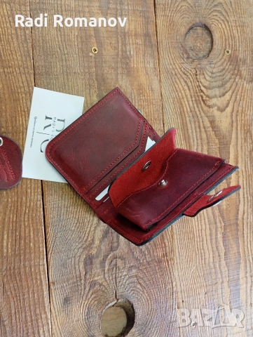 Ръчно изработен мъжки кожен портфейл 