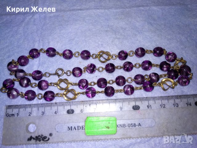 СТАРО АР НУВО РЕТРО КОЛИЕ ОГЪРЛИЦА ВЕНЕЦИАНСКО СТЪКЛО МУРАНО и ПОЗЛАТЕН БРОНЗ РЪЧНА ИЗРАБОТКА 37661, снимка 2 - Антикварни и старинни предмети - 41838532