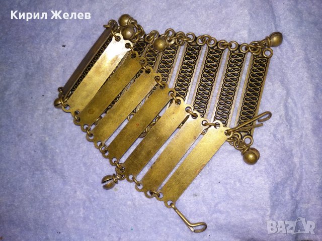 СТАРИННА ЕТНОГРАФСКА БРОНЗОВА ТРАДИЦИОННО ОРНАМЕНТИРАНА РЯДКА ГРИВНА 38676, снимка 2 - Антикварни и старинни предмети - 41682651