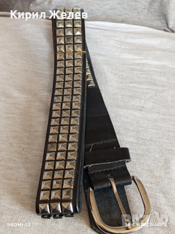 Дамски кожен колан с капси тип рокерски много красив 46942, снимка 6 - Колани - 51892835