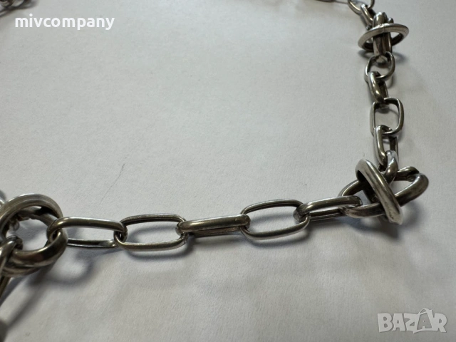 Сребърно колие с висулка 23.86гр 54см, снимка 4 - Колиета, медальони, синджири - 53692302