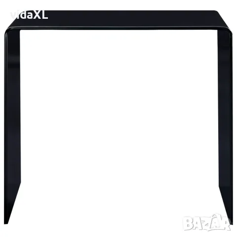 vidaXL Кафе маса, черна, 50x50x45 cм, закалено стъкло（SKU: 284723）, снимка 2 - Маси - 56145910
