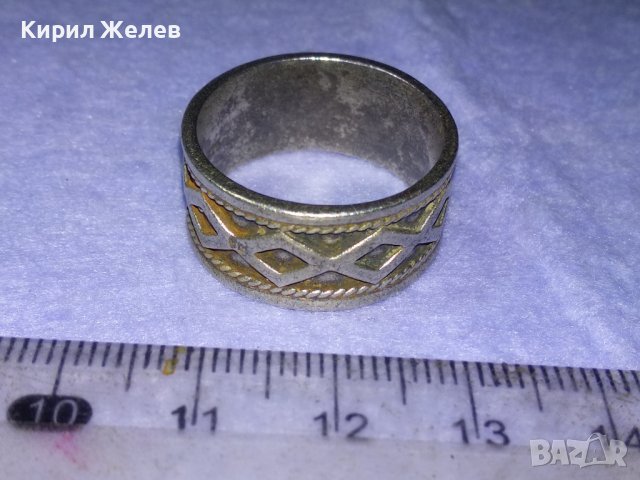 Стар РЕТРО ОРНАМЕНТИРАН СРЕБЪРЕН ПРЪСТЕН ОКСИДИРАНО СРЕБРО 925 с ПАТИНА ХАЛКА РЪЧНА ИЗРАБОТКА 40621