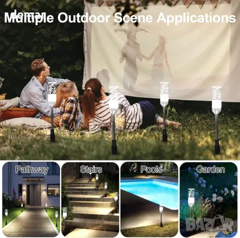 ECOWHO Градински LED лампи с шипове, 12V, IP65, студено бяло 6000K, 6 броя, снимка 7 - Лед осветление - 49987663