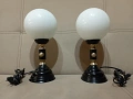 Комплект от две красиви лампи с бели сферични стъклени абажури, снимка 1