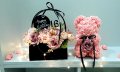 Комплект-Луксозна чанта с цветя и мече от рози, снимка 2