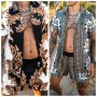 Моден мъжки летен комплект от две части в Хавайски стил, 2цвята - 023