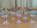 Стъклени чаши чашки златен кант, снимка 1 - Антикварни и старинни предмети - 36401896
