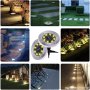 Комплект 4бр LED соларни лампи Disk Lights лампа за градина , снимка 1 - Външни лампи - 40654647