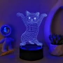 Холограмна 3D LED лампа Смешна Котка,RGB Седемцветен Интелигентен Контрол,USB , снимка 3