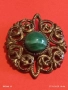 СТАРИННА БРОШКА АРТ ДЕКО СТИЛ СКЪПОЦЕННА с ЗЕЛЕН АХАТ 52224, снимка 8
