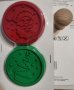 2 бр Коледен печат коледни печати силиконови приставки и дървена дръжка за бисквитки тесто фондан