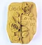 Роза God loves you правоъгълник силиконов молд форма фондан шоколад сапун гипс свещ, снимка 2