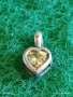 Сребърно колие във формата на сърце ❤️ с естествен лимонов ТОПАЗ елегантен дизайн 52752, снимка 1