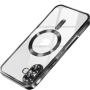 Силиконов кейс bSmart Chrome Magsafe с протектори за камерите, За iPhone 17 (6.3), Черен и Протектор, снимка 4