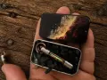 Tritium-BetaLight - Ръчно изработен Steampunk ключодържател със самосветеща тритиева ампула, снимка 3