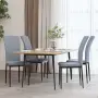 vidaXL Трапезни столове, 4 бр, светлосиви, кадифе, снимка 2