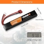 Батерия Crazepony Airsoft 11.1V презареждаща се 3S LiPo 1500mAh 25C хоби батерия, снимка 3