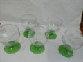 Ретро стъклени чаши чашки цветно стъкло, снимка 1 - Антикварни и старинни предмети - 35985471
