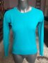Тюркоазена блуза с дълъг ръкав, снимка 1