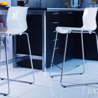 Стилен бар стол Ikea GLENN бял/хром НОВИ , снимка 1 - Столове - 39644179