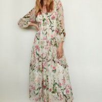 разкошна нова феерична романтична  рокля дълга елегантна рокля Reserved флорален принт цветя , снимка 4 - Рокли - 40186036