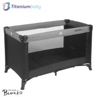 Легло за къмпинг Titaniumbaby 60X120 см - черно / меланж, снимка 1 - Къмпинг мебели - 41712137