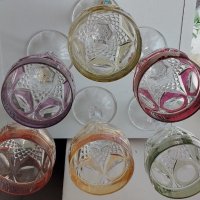 Кристални чаши-комплект от шест броя,многоцветен кристал, снимка 15 - Чаши - 41484526