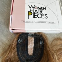 Дамско тупе 💯 естествена човешка коса лешник , снимка 9 - Аксесоари за коса - 41460894
