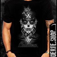 Черна тениска с щампа CALAVERA BLACKSTAR, снимка 1 - Тениски - 42656889