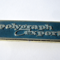 Значка Полиграф експорт  Polygraph Export  син фон, снимка 2 - Колекции - 36243525