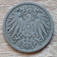 Германия 5 пфенига, 1897  "D" - Мюнхен д64, снимка 2 - Нумизматика и бонистика - 33797055