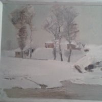 Красива картина оригинал "Зима"- Марин Подмолов '92, снимка 2 - Картини - 41750550