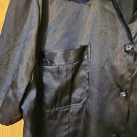 Черна сатенена риза, XL, снимка 4 - Ризи - 44350123