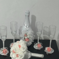 Сватбени чаши, снимка 4 - Сватбени аксесоари - 44195857
