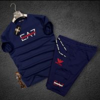 Намаление! Armani мъжки летни комплекти /тениска и къси панталони/ висок клас реплика, снимка 1 - Спортни дрехи, екипи - 36308002