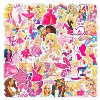 50 бр Барби Barbie  самозалепващи лепенки стикери за украса декор картонена торта ръчна изработка, снимка 1 - Други - 44376211