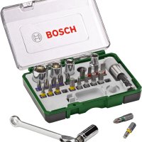 Bosch комплект 27 ч., битове, тресчотка 1/4 инча, накрайници, снимка 1 - Други инструменти - 42271145